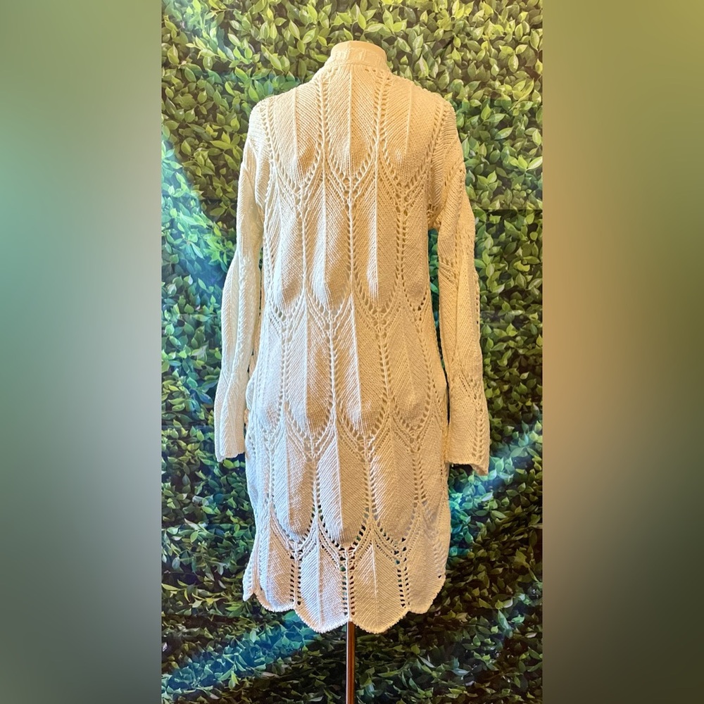 Y2K Freshmen 1996 Cozy White Knit Cardigan - Picture 3 of 4